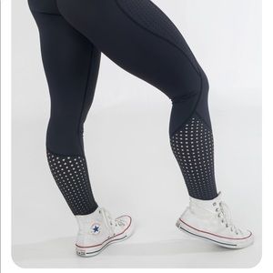 Curves and combat boots laser cut leggings